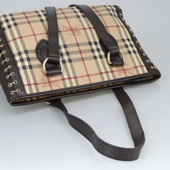 BURBERRY Nova Check Shoulder Bag PVC Beige Auth - Picture 6 of 16